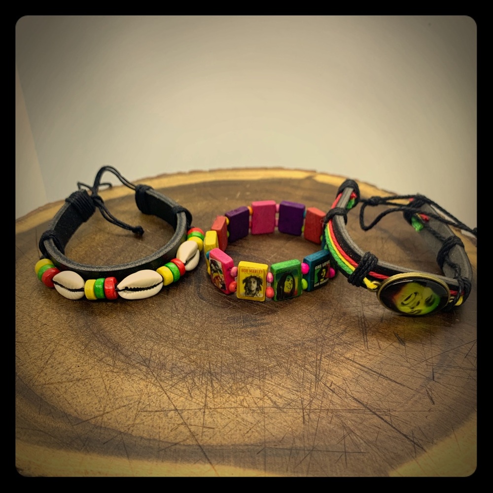 “Three” Bob Marley Bracelets.
